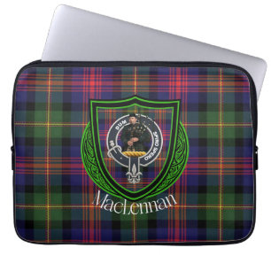 Housse Pour Ordinateur Portable Tartan et blason du clan écossais MacLennan