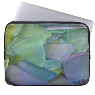 Housse Pour Ordinateur Portable Tas de verre de plage bleu, Alaska