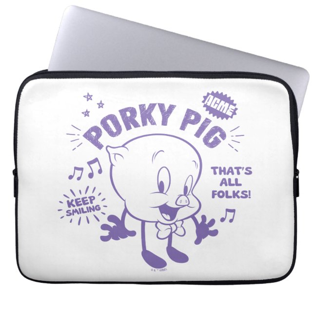 Housse Pour Ordinateur Portable Tasty Retro Porky Pig (Devant)