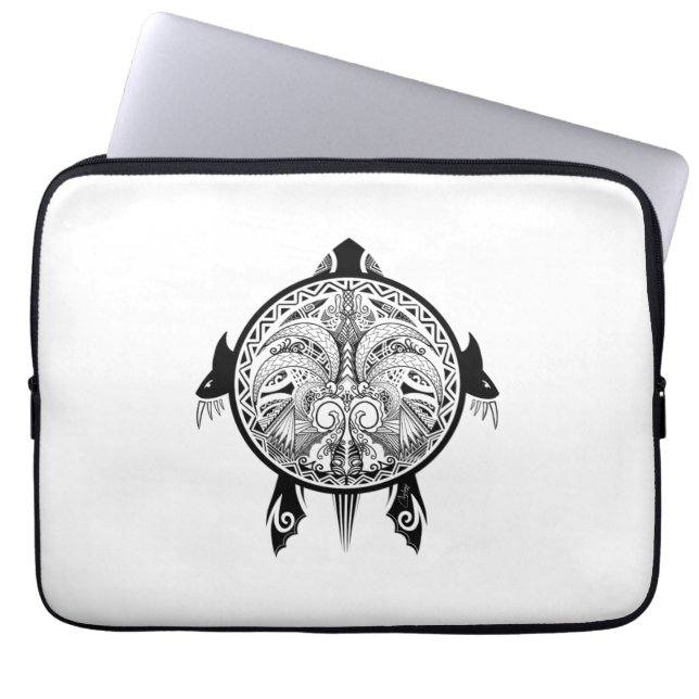 Housse Pour Ordinateur Portable Tatouage de Tribal Turtle Shield (Devant)