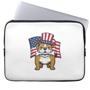 Housse Pour Ordinateur Portable Taurillon Patriotique Avec Drapeau Vector Design_1