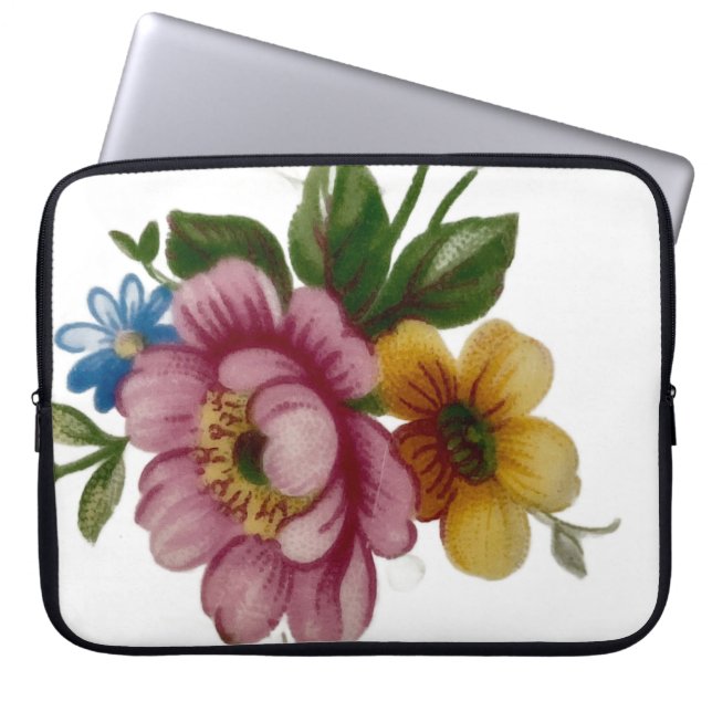 Housse Pour Ordinateur Portable Tea Cup Floral Bouquet (Devant)