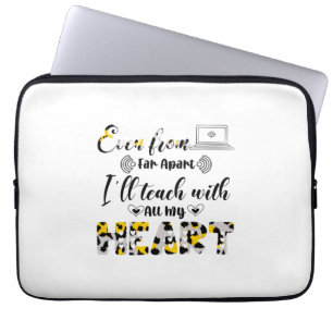 Housse Pour Ordinateur Portable Teacher art I Will Teach With My Heart
