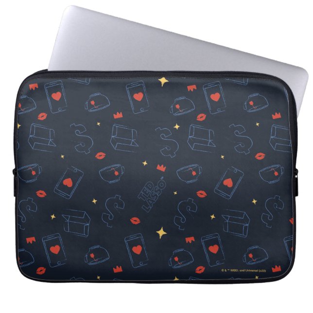Housse Pour Ordinateur Portable Ted Lasso | Tea et biscuit Icon Toss Motif (Devant)