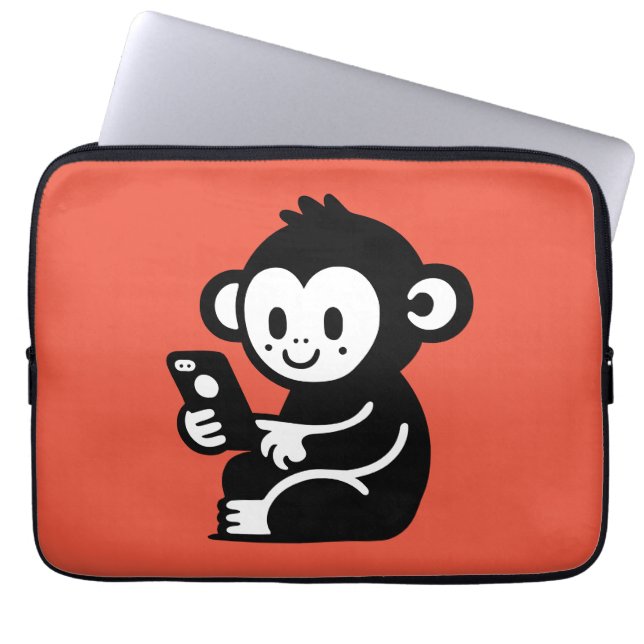 Housse Pour Ordinateur Portable Téléphone singe (Devant)