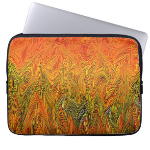 Housse Pour Ordinateur Portable "Tempête neurale" Orange jaune Abstrait