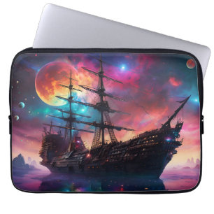 Housse Pour Ordinateur Portable Terre de vaisseau spatial pirate sur une autre pla