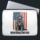 Housse Pour Ordinateur Portable Terre-Neuve Papa Chien Patriotique Vintage<br><div class="desc">Terre-Neuve Papa Chien Patriotique Vintage</div>