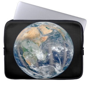 Housse Pour Ordinateur Portable Terre Pleine Montrant L'Hémisphère Est.