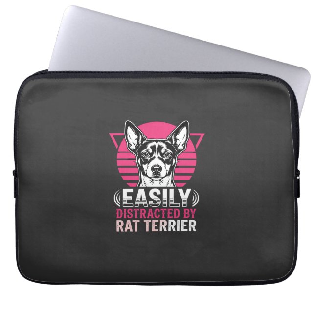 Housse Pour Ordinateur Portable Terrier Rat Facilement Distrait Chien Rétro (Devant)