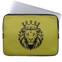 Tête de lion avec silhouette de couronne - Noir 1