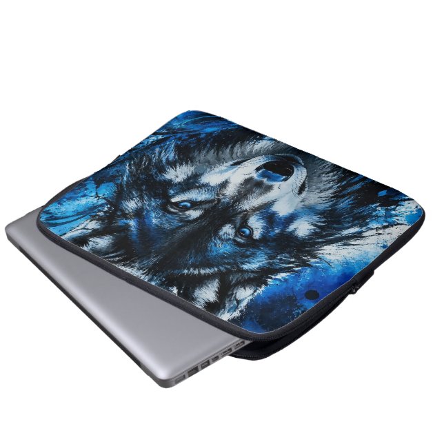 Housse Pour Ordinateur Portable Tête de loup (Devant bas)