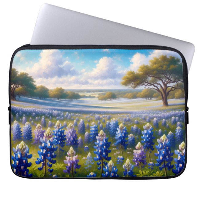 Housse Pour Ordinateur Portable Texas Bluebonnet Meadow Landscape (Devant)
