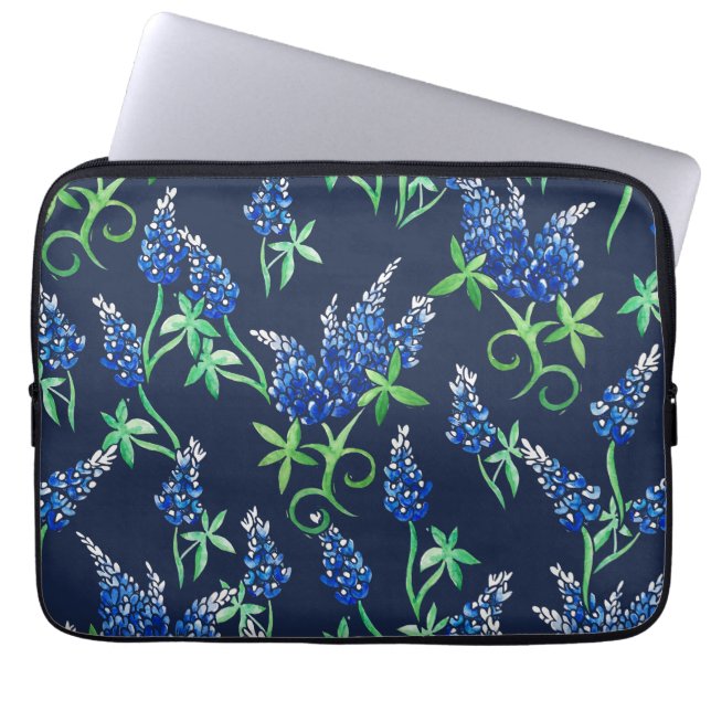 Housse Pour Ordinateur Portable Texas Bluebonnets Floral Bleu (Devant)