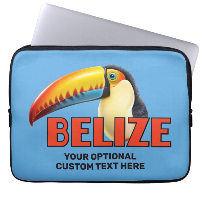 Housse Pour Ordinateur Portable Texte personnalisé BELIZE Toucan (Devant)