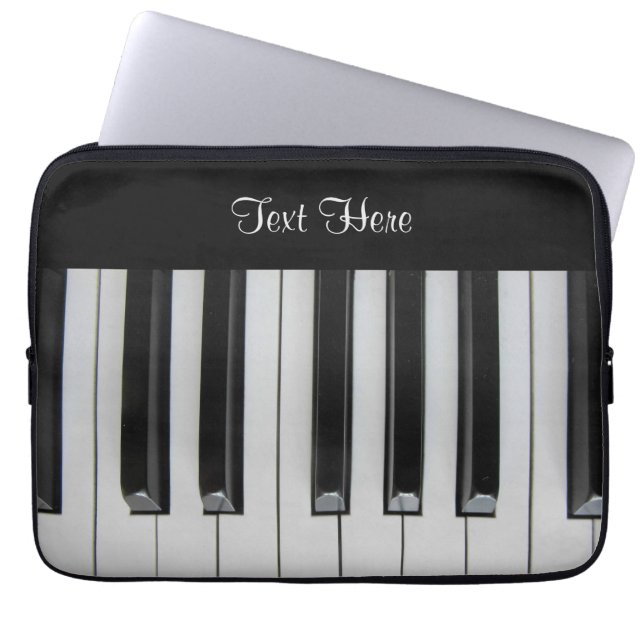 Housse Pour Ordinateur Portable Texte personnalisé ébène et ivoire (Devant)