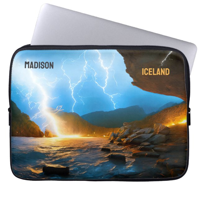 Housse Pour Ordinateur Portable Texte personnalisé Islande (Devant)