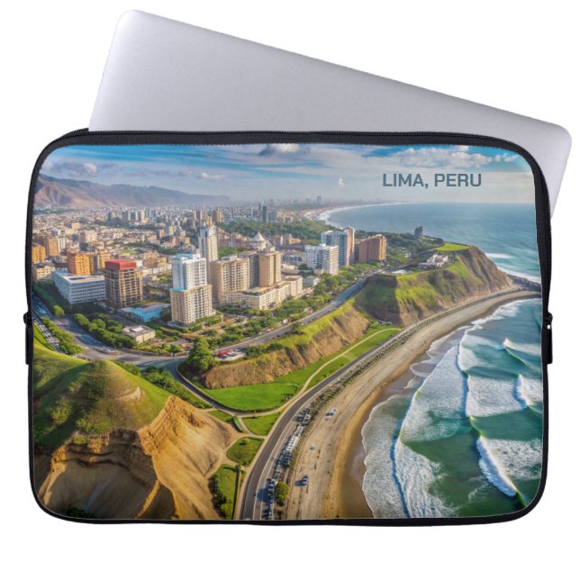 Housse Pour Ordinateur Portable Texte personnalisé Lima, Pérou (Devant)