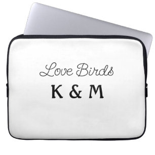 Housse Pour Ordinateur Portable texte simple minimaliste ajoutez votre nom oiseaux