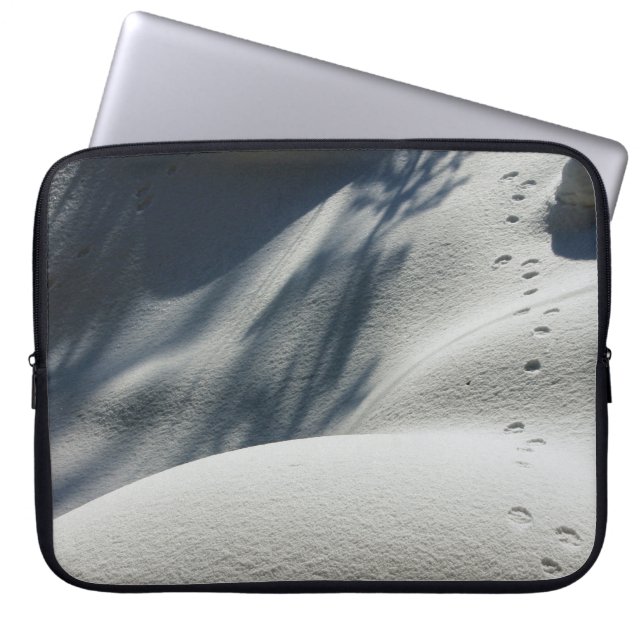 Housse Pour Ordinateur Portable textile floral bleu et blanc (Devant)