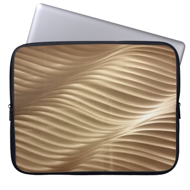 Housse Pour Ordinateur Portable textile rayé Brown et blanc (Devant)