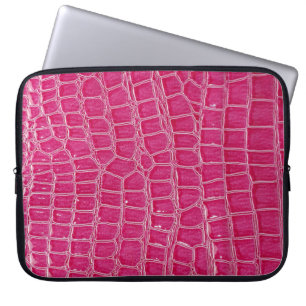 Housse Pour Ordinateur Portable Texture à motif d'alligator rose