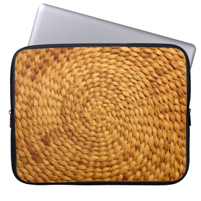 Housse Pour Ordinateur Portable texture arrière - plan tissée brun (Devant)