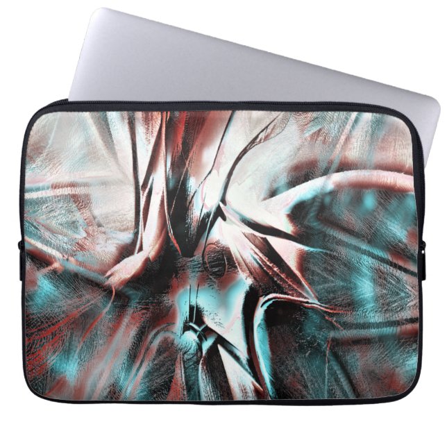 Housse Pour Ordinateur Portable texture biseautée rouge à bleu pixélisée (Devant)