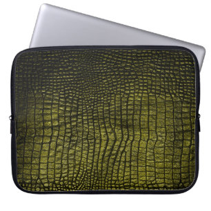 Housse Pour Ordinateur Portable Texture de crocodile foncé de luxe
