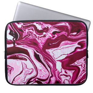 Housse Pour Ordinateur Portable Texture de marbre magenta