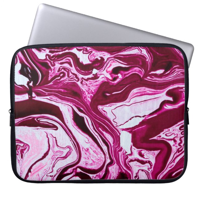 Housse Pour Ordinateur Portable Texture de marbre magenta (Devant)