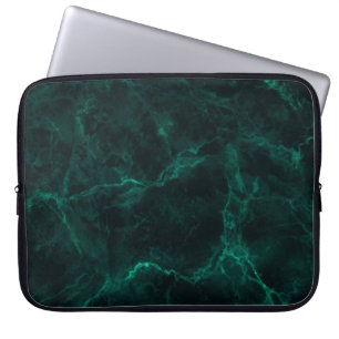 Housse Pour Ordinateur Portable texture de marbre vert foncé
