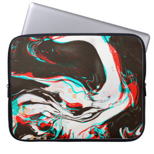 Housse Pour Ordinateur Portable Texture déformée et brillante du surf d'encre marb