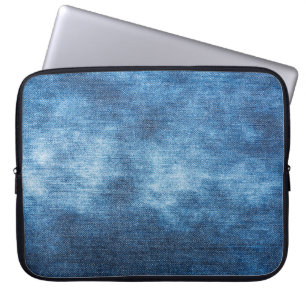 Housse Pour Ordinateur Portable Texture des jeans en denim bleu