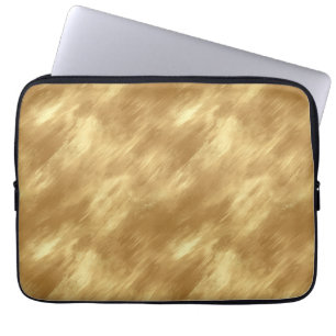 Housse Pour Ordinateur Portable Texture d'or brossé abstrait