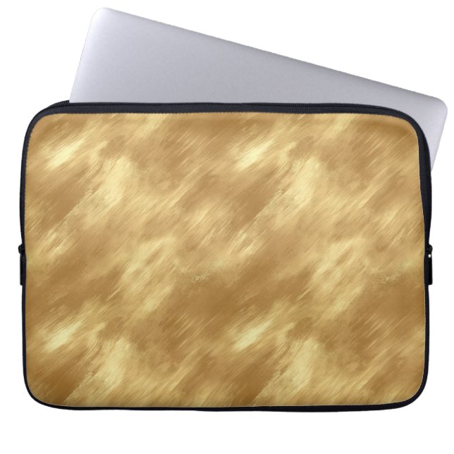 Housse Pour Ordinateur Portable Texture d'or brossé abstrait (Devant)