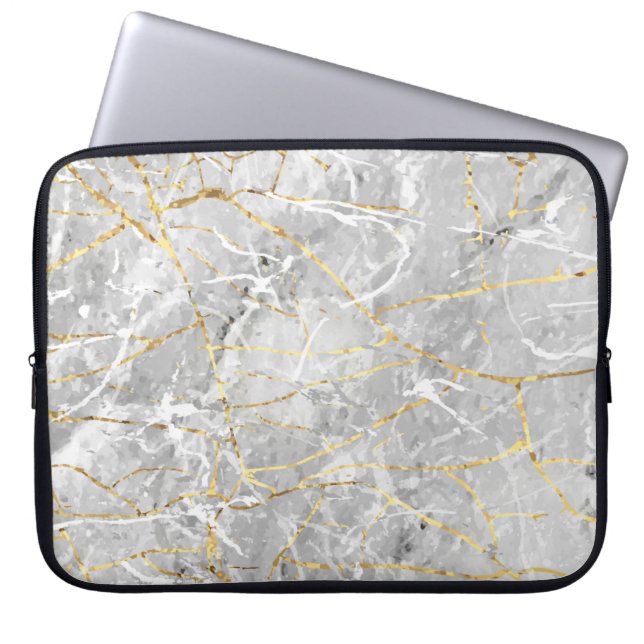 Housse Pour Ordinateur Portable Texture dorée marbré (Devant)