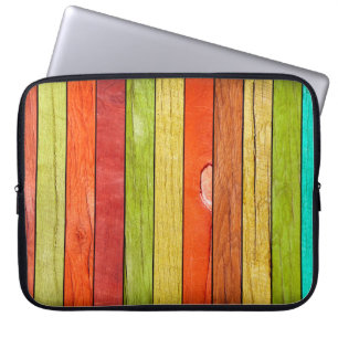 Housse Pour Ordinateur Portable texture en bois coloré, 3D illustration3d, abstrai