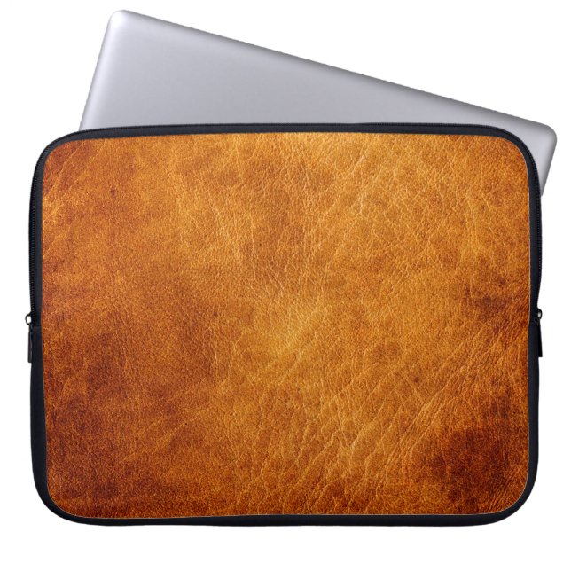 Housse Pour Ordinateur Portable texture en cuir Brown (Devant)
