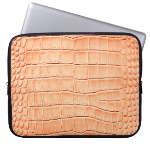 Housse Pour Ordinateur Portable Texture en cuir de crocodile brun clair