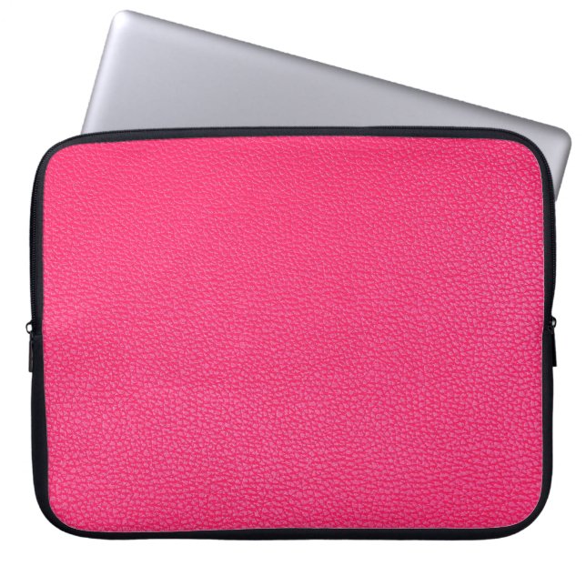 Housse Pour Ordinateur Portable Texture en cuir rose (Devant)