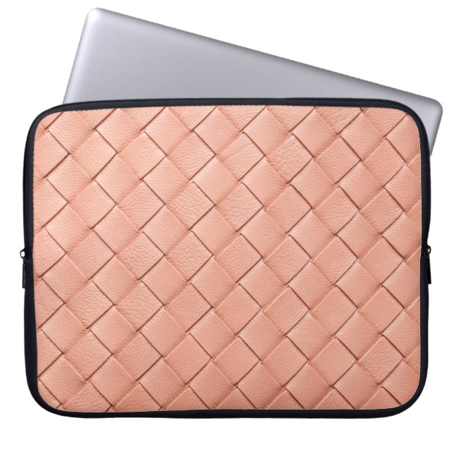 Housse Pour Ordinateur Portable Texture en cuir rose clair (Devant)