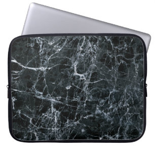 Housse Pour Ordinateur Portable Texture en marbre noir