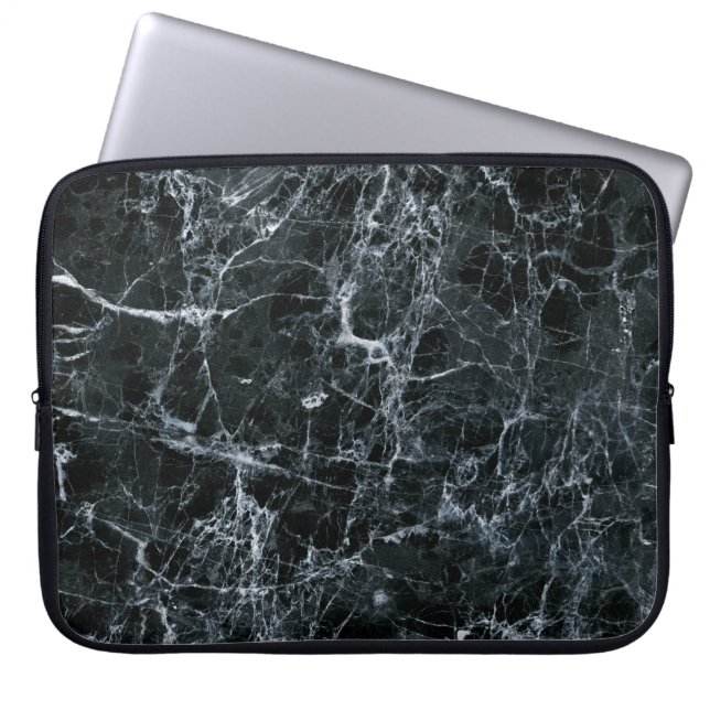 Housse Pour Ordinateur Portable Texture en marbre noir (Devant)