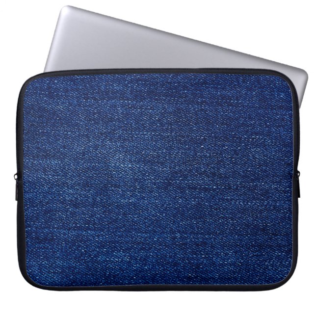 Housse Pour Ordinateur Portable Texture of Denim jeans fabric background (Devant)