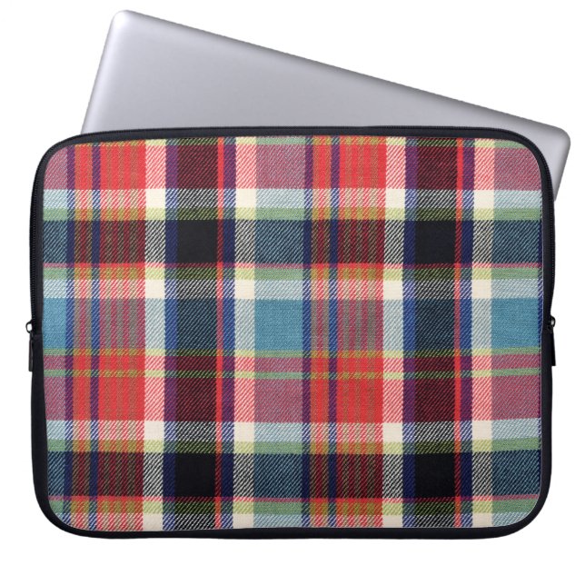 Housse Pour Ordinateur Portable texture textile carrée  (Devant)