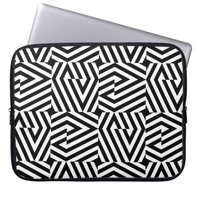Housse Pour Ordinateur Portable Texture transparente avec bande oblique noire (Devant)