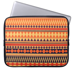 Housse Pour Ordinateur Portable Texture tribale : motif rayures vintages.