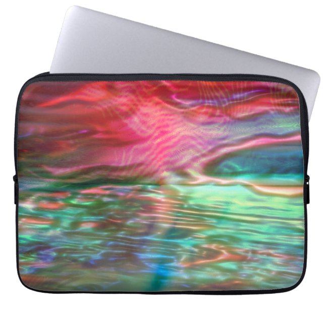 Housse Pour Ordinateur Portable Texture virtuelle rose et verte nacrée (Devant)