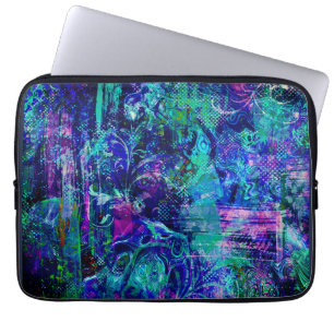 Housse Pour Ordinateur Portable Textures de couleur bleue